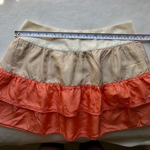 See By Chloé Silk Ruffled orange beige cream Skirt size 4 - Picture 2 of 10